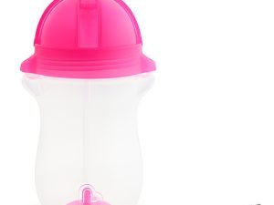 Vaso Grande Para Pesas Click Lock Con Pajita, 296 Ml, Color Rosa Munchkin