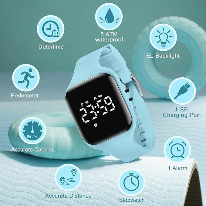 A Alps Reloj Deportivo Digital Para Niñas Y Niños Cuadrado - Image 18