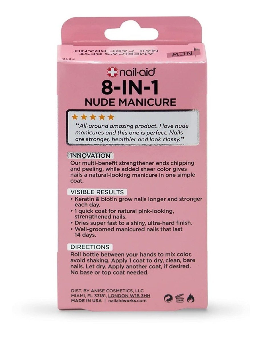 Nail-aid Manicura Desnuda 8 En 1, Transparente Francés 15 Ml - Image 3
