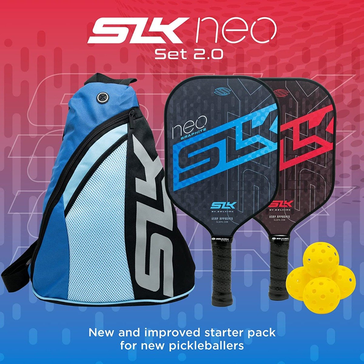 Slk Juego Raquetas Pickleball De Polímero Neo By Selkirk Color Negro - Image 2