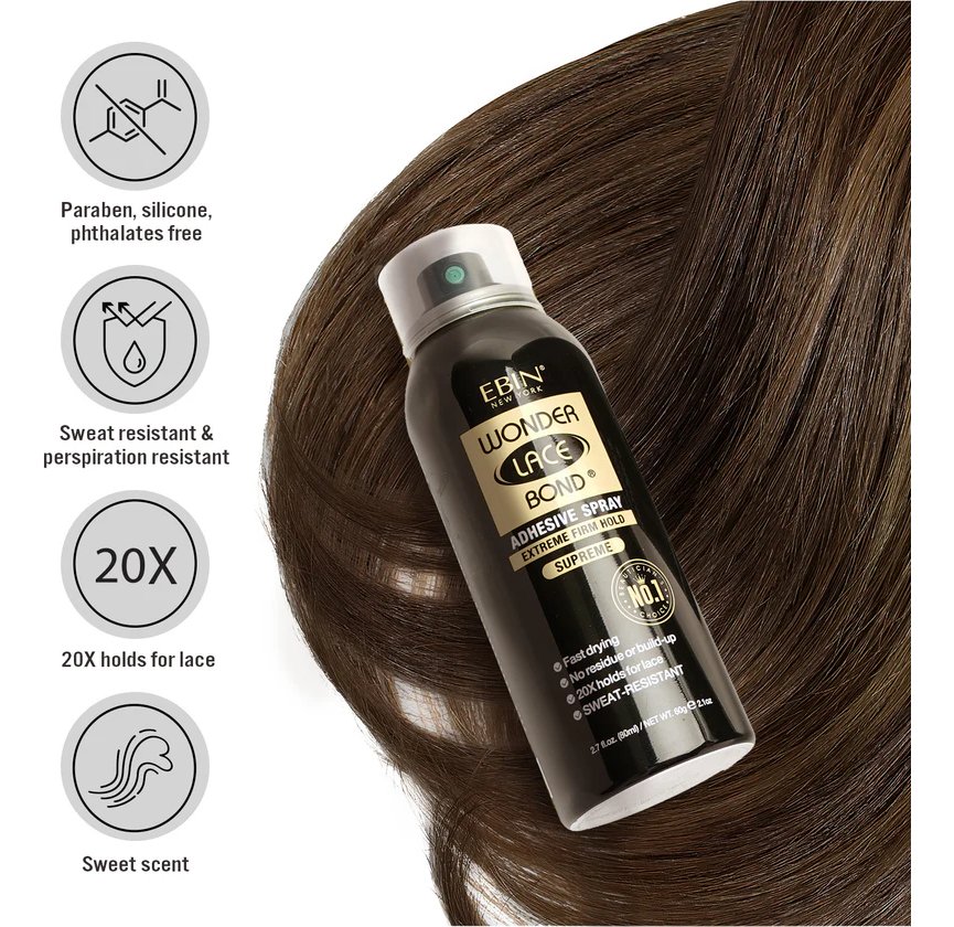 Ebin Wonder Lace Bond Spray Adhesivo De Peluca Encaje 80ml - Image 2