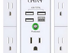 Multicontacto De 5 Tomas Qinlianf Qinlianf Con Usb Color Blanco 15a