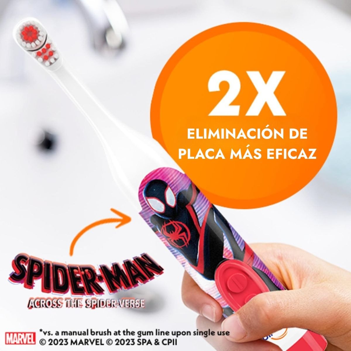 Spinbrush Cepillo De Dientes Eléctrico Spiderman Para Niños - Image 4