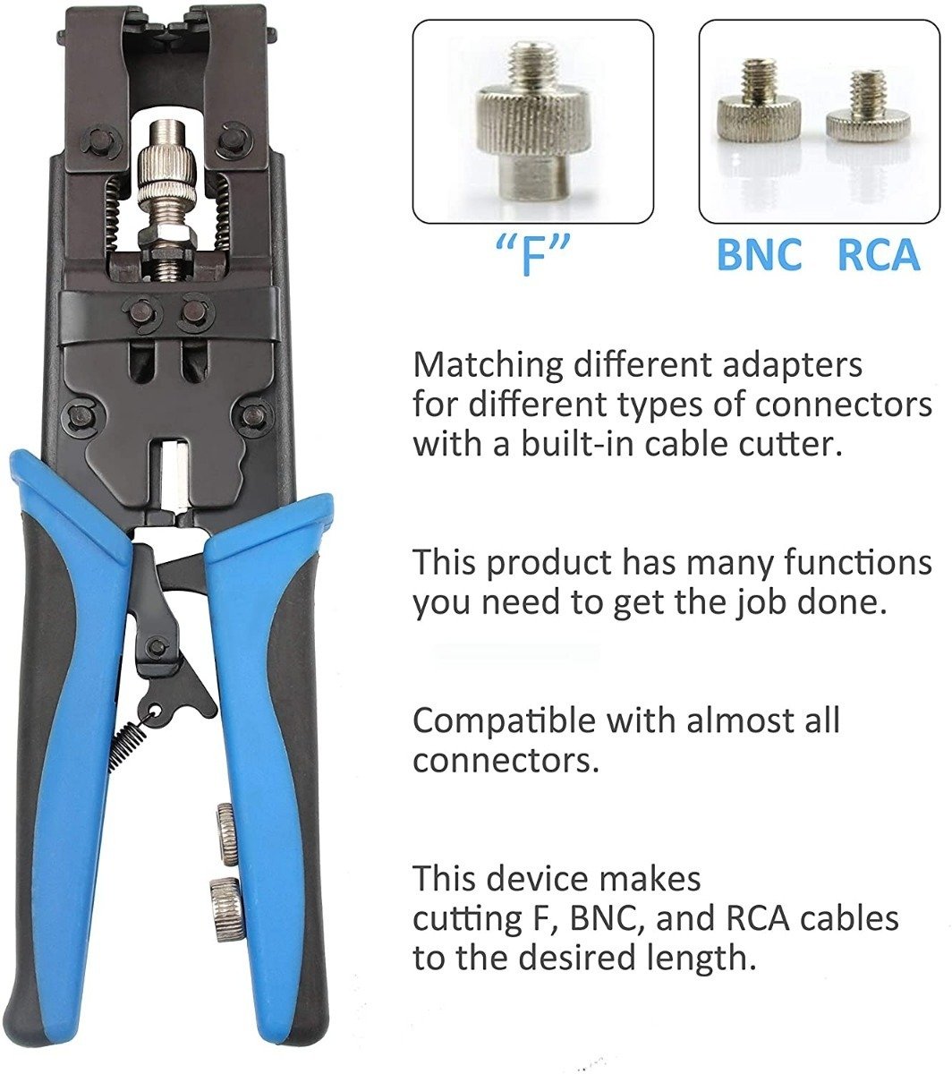 Pinza Crimpadora Cable Coaxial Uvital, F Bnc Rca, Rg58 Rg59 - Image 3