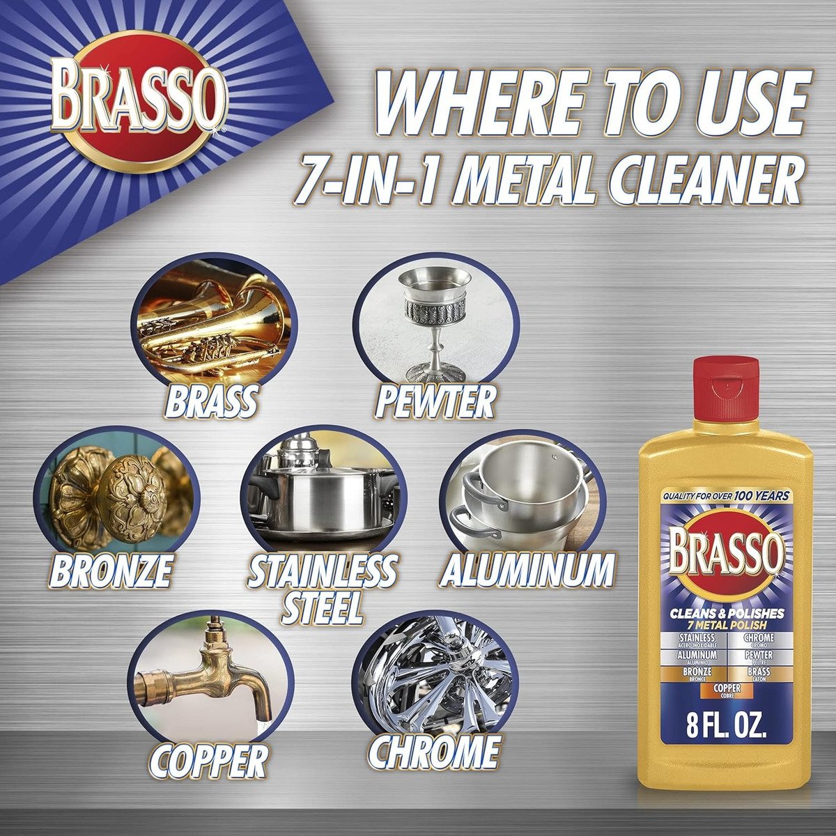 Brasso Deslustre Y Removedor Multiusos Para Metal 237ml - Image 2