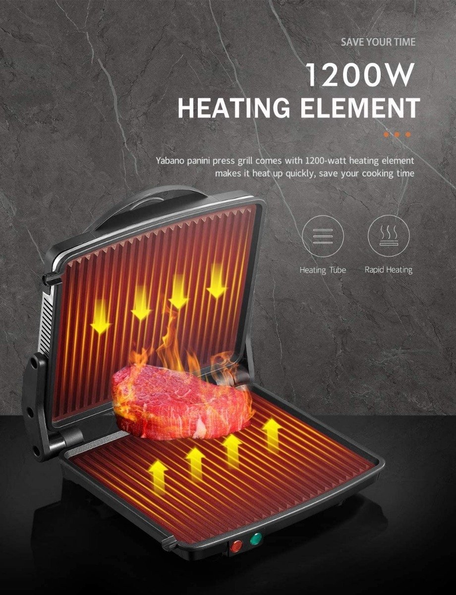 Sandwichera Maker Platos Antiadherentes Recubiertos, Yabano Color Negro - Image 2