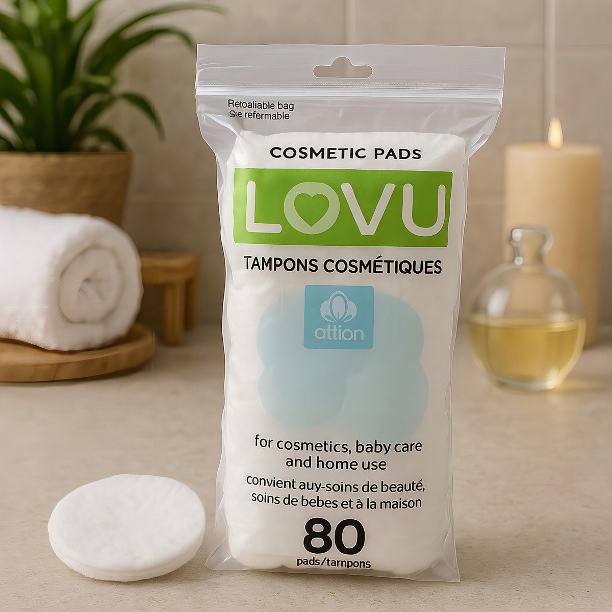 Lovu Discos De Algodón Desmaquillantes Paquete De 80 Uds - Image 3