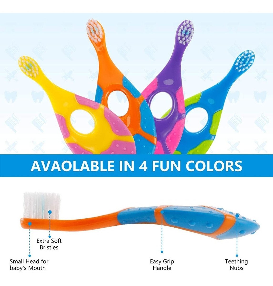 Slotic Cepillo De Dientes Para Bebés, Seguro Y Resistente - Image 4