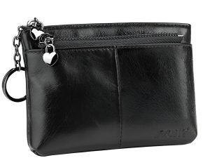 Szone Womens Genuine Leather Triple Cremallera Monedero Pequ Color Negro Diseño De La Tela N/a