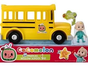 Cocomelon, Autobús Escolar Con Figura Jj Y Sonidos Color Amarillo