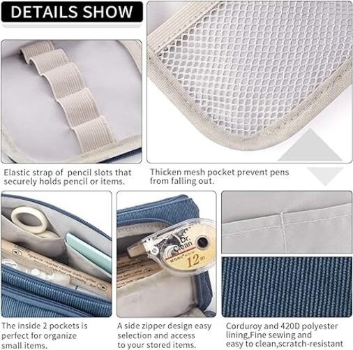 Easthill Estuche Para Lapices Gran Capacidad En Color Negro - Image 4