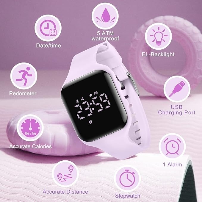 A Alps Reloj Deportivo Digital Para Niñas Y Niños Cuadrado - Image 14