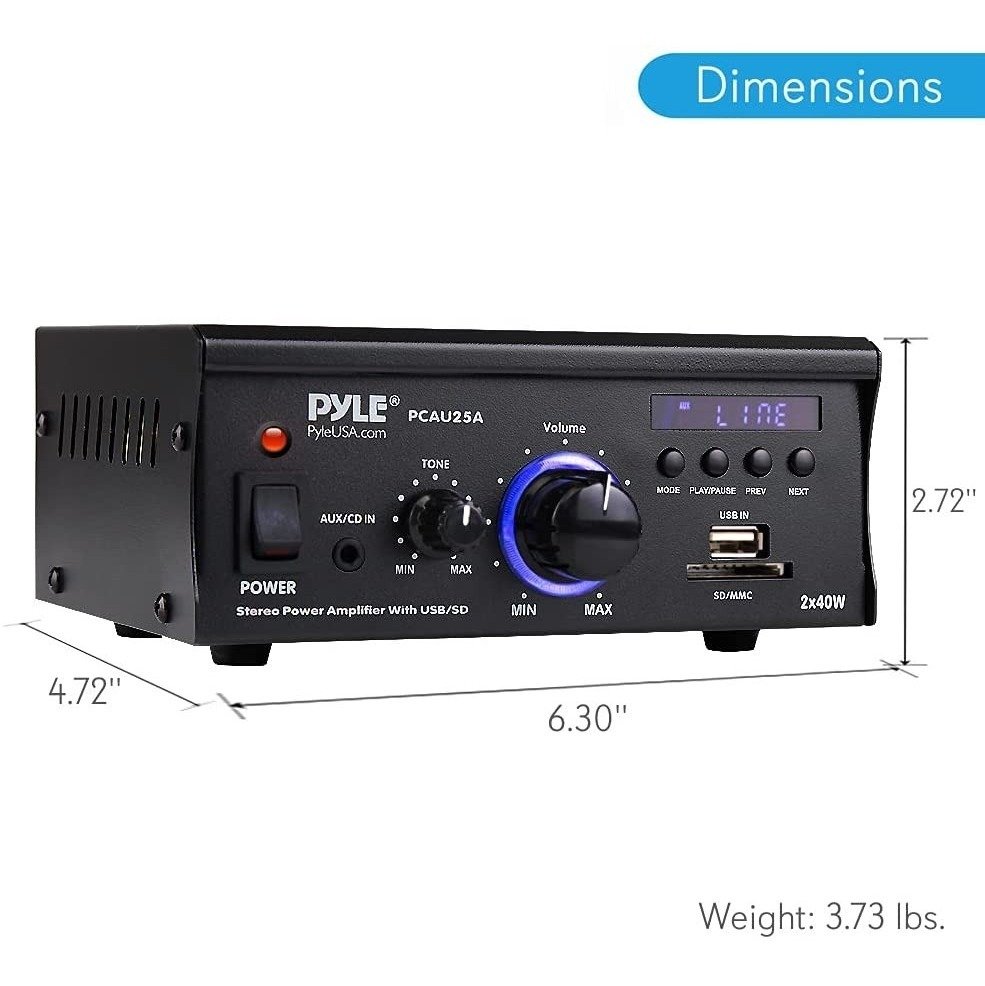 Amplificador De Audio Para El Hogar 2 X 40 W, Pyle Pcau25a.5 - Image 3