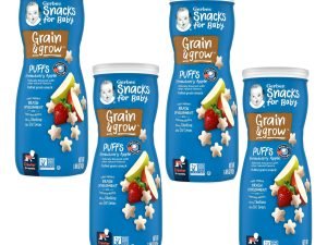 Gerber Snacks Puffs De Fresa Y Manzana Para Bebé 42 G Pack 4
