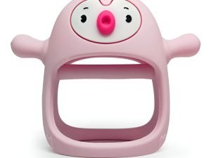 Smily Mia Penguin - Mordedor, Chupon De Silicona Para Bebés Color Rosa Período De Edad De 0 A 12 Meses