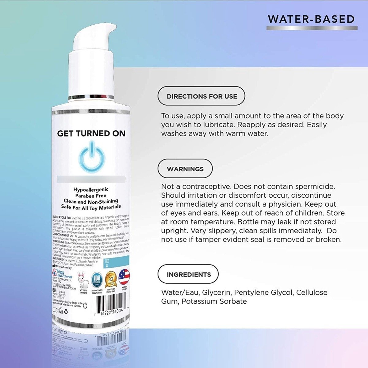 Turn On Gel Lubricante Intimo Base Agua Sin Sabor 236 Ml - Image 3