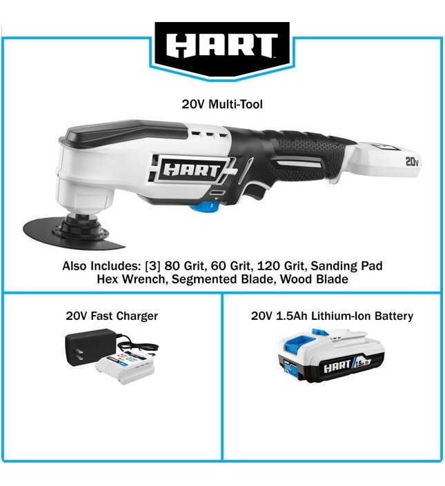 Hart Herramienta Oscilante Inalámbrica De 20 V Con Bateria - Image 4