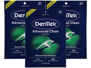 Dentek Triple Clean Advanced Púas Hilo Dental 150 Und 3 Pack