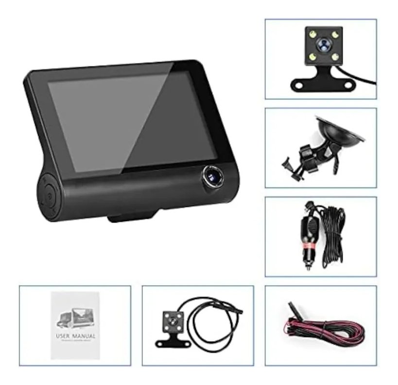 Gnolkee Dashcam Con 3 Cámaras, Grabadora De Conducción J503 - Image 4