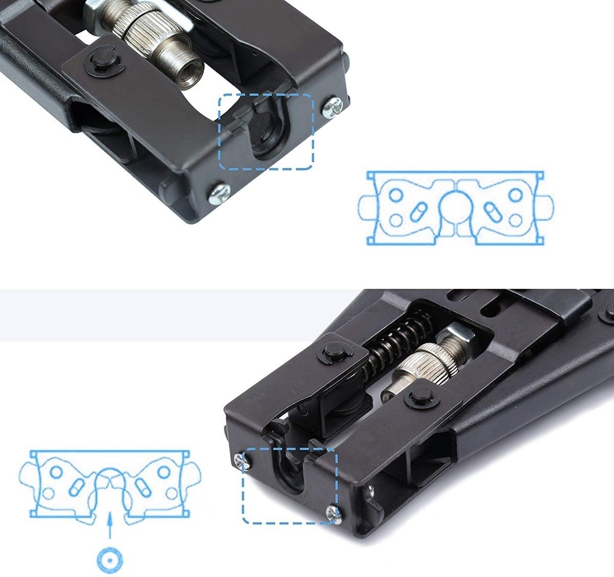 Pinza Crimpadora Cable Coaxial Uvital, F Bnc Rca, Rg58 Rg59 - Image 4