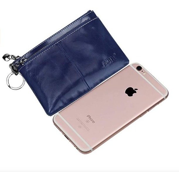 Szone Womens Genuine Leather Triple Cremallera Monedero Pequ Color Azul Diseño De La Tela N/a - Image 3