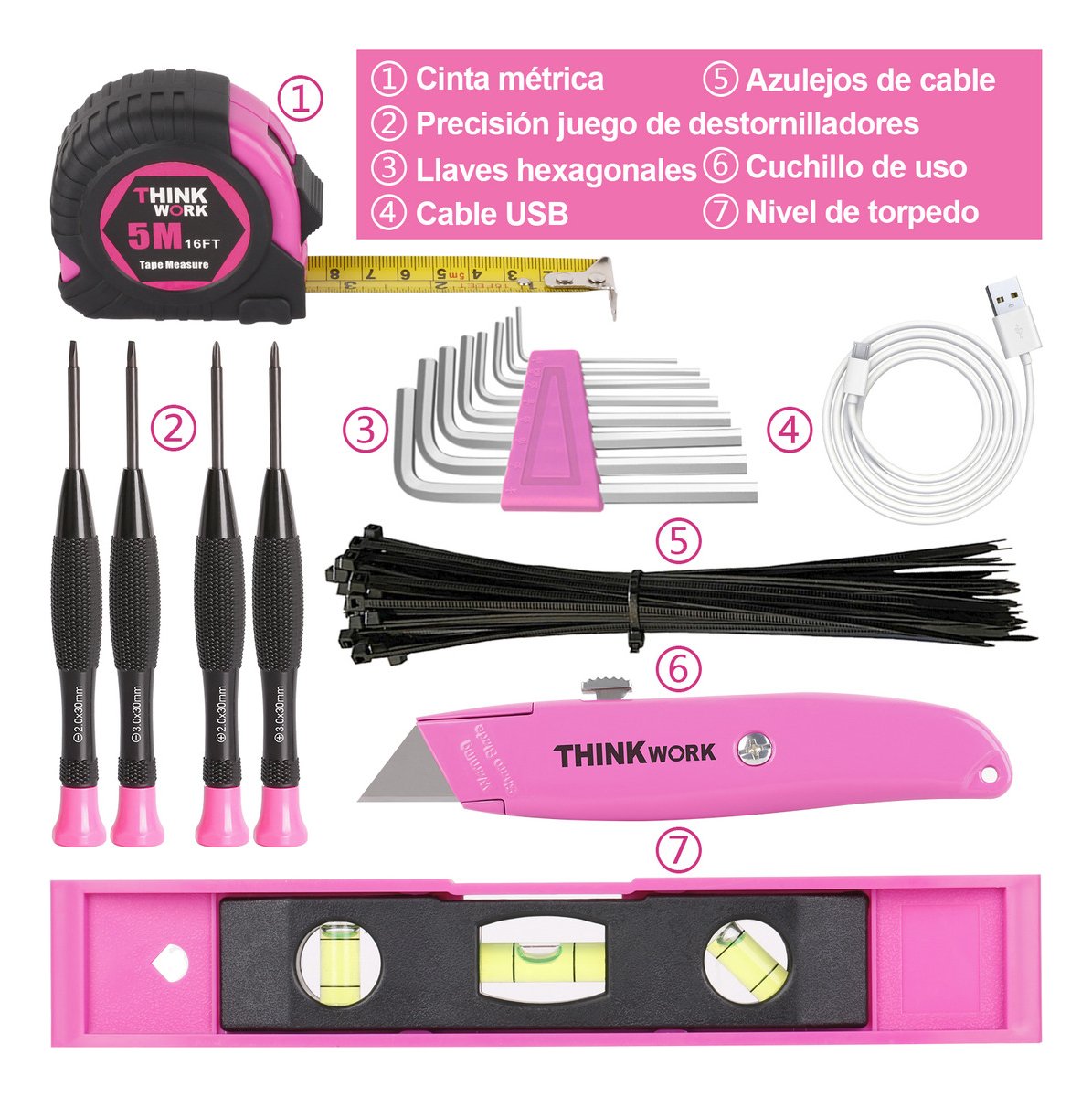 Set De Herramientas Con Destornillador Electrico 22 Piezas Tw6025 Thinkwork - Image 2