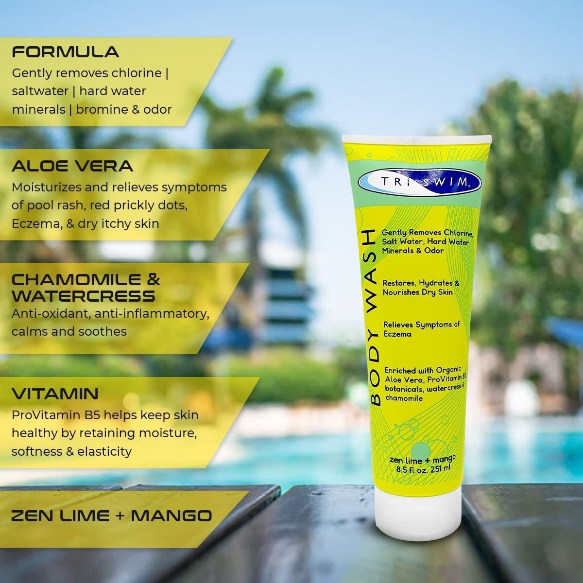 Gel De Baño Removedor De Cloro Lima+mango Triswim 251ml - Image 2