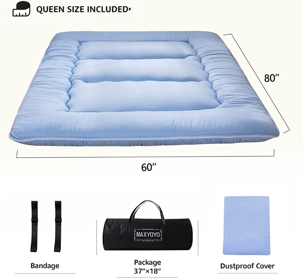 Futón Maxyoyo 2 Cuerpos Colchón Sofá Cama Japonés Queen - Image 6