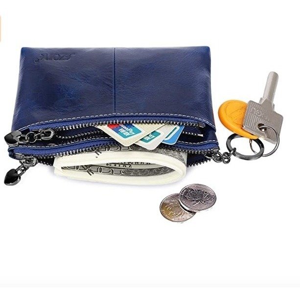 Szone Womens Genuine Leather Triple Cremallera Monedero Pequ Color Azul Diseño De La Tela N/a - Image 2