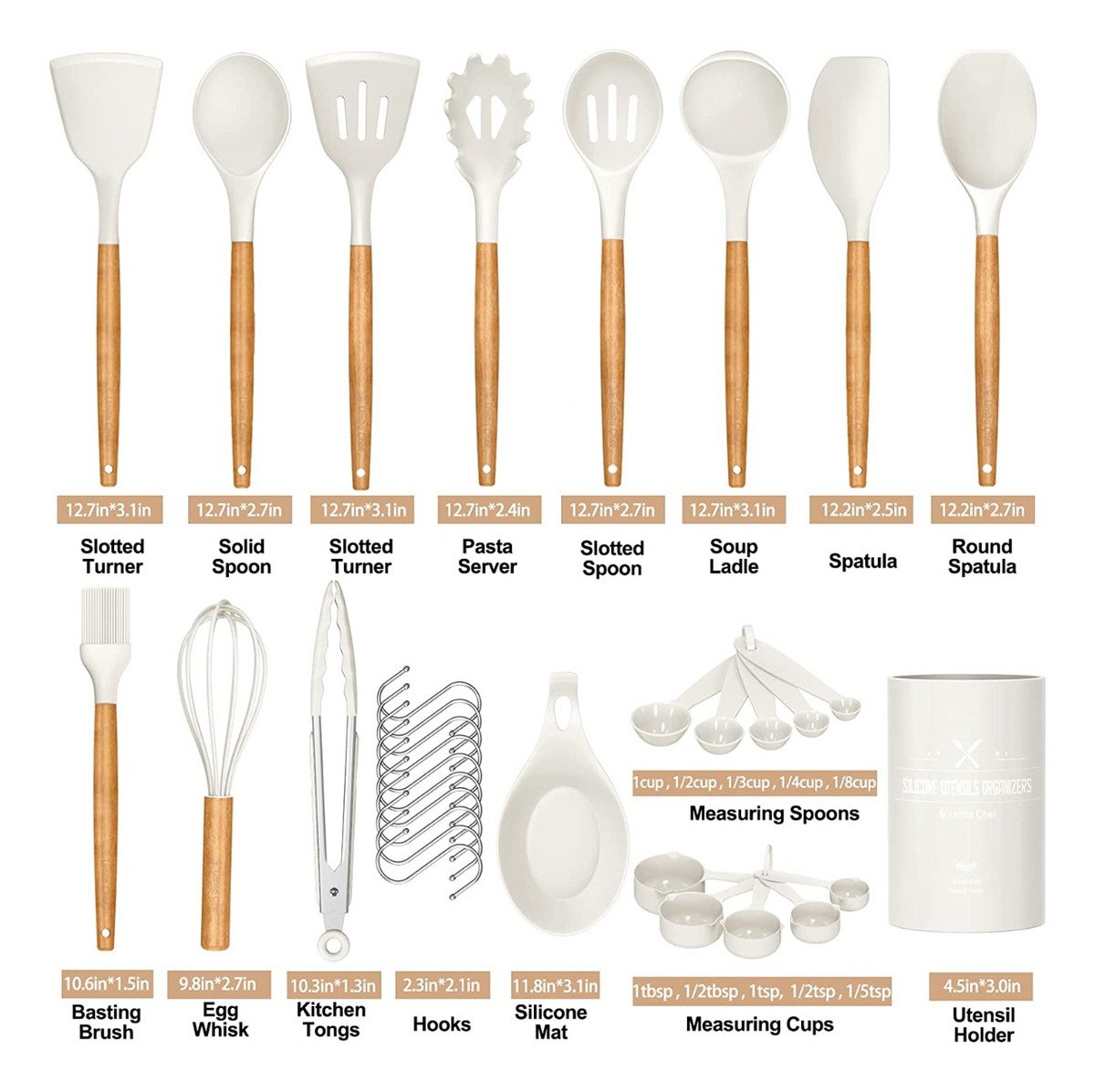 Juego De Utensilios Cocina, Silicona Antiadherente, 33 Pzas - Image 4