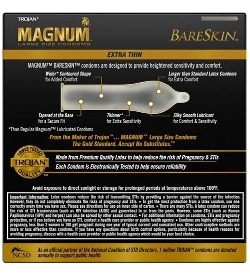 Condones Trojan Magnum L Bareskin Piel Desnuda Grande 24 Pz - Image 4
