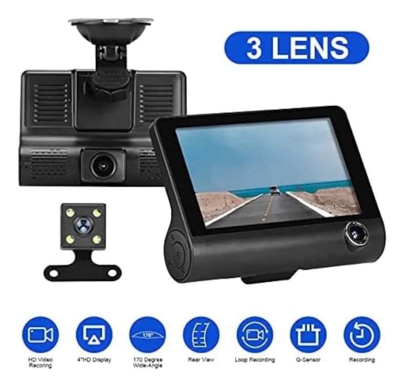 Gnolkee Dashcam Con 3 Cámaras, Grabadora De Conducción J503 - Image 2