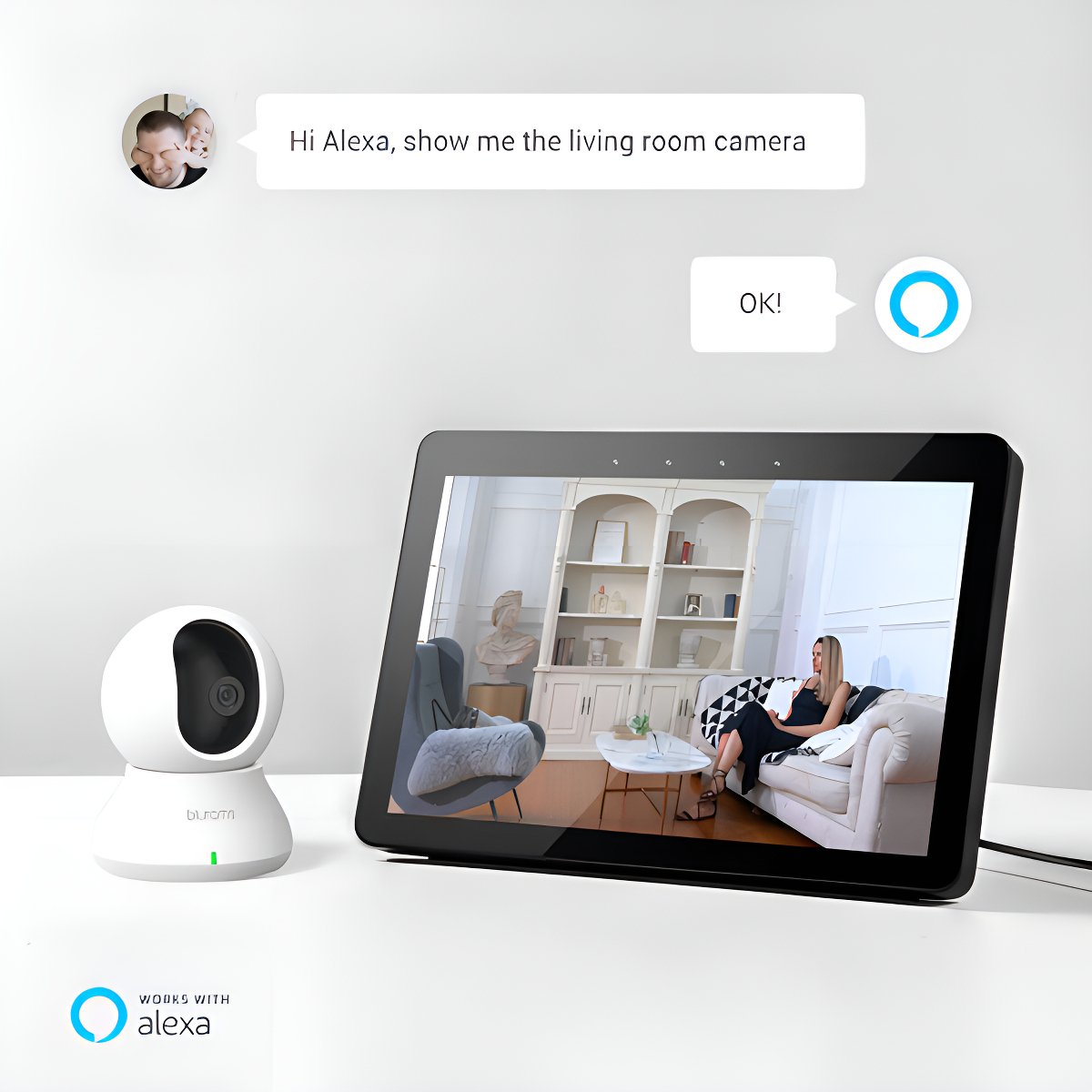 Camara Seguridad 2k, Blurams Baby Monitor Dog, Alexa Google Color Blanco - Image 4