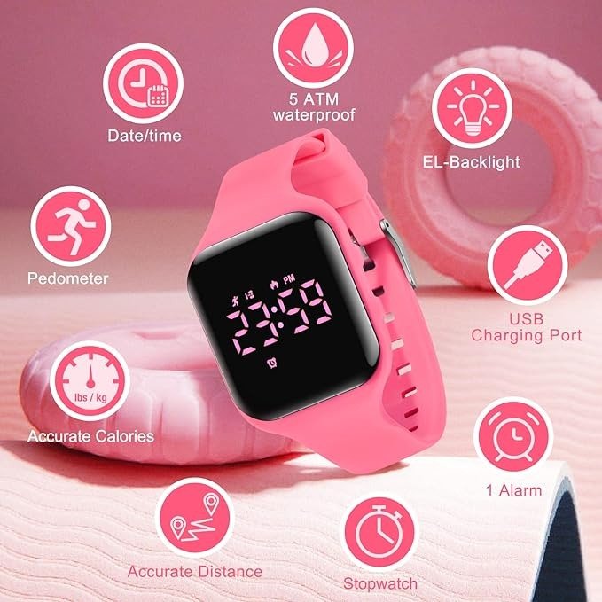 A Alps Reloj Deportivo Digital Para Niñas Y Niños Cuadrado - Image 20