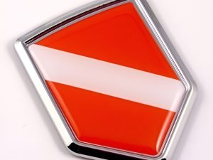 Car Cromado Calcomanias Cbshddive Bandera De Buceo Diver Buc