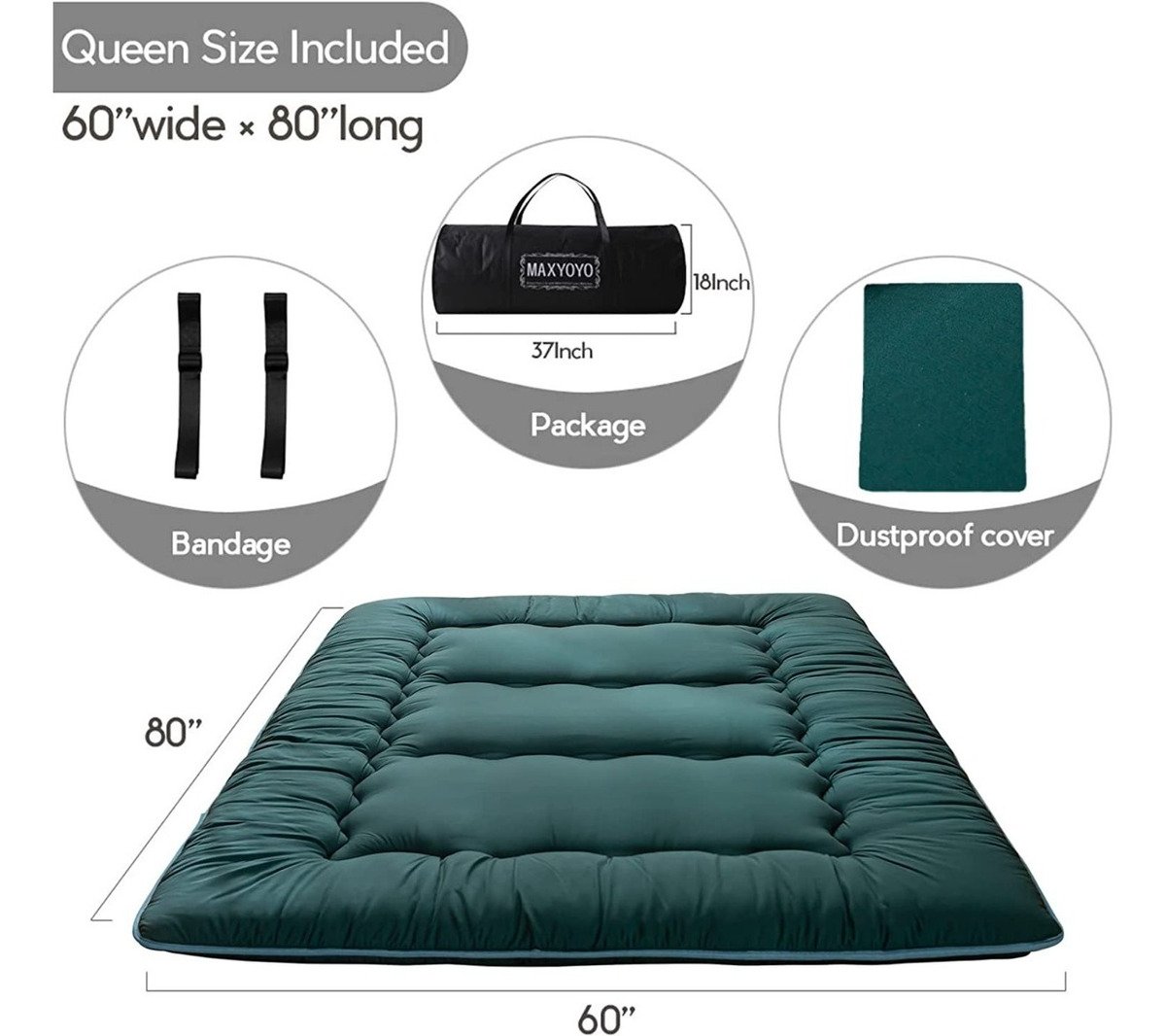 Futón Maxyoyo 2 Cuerpos Colchón Sofá Cama Japonés Queen - Image 21