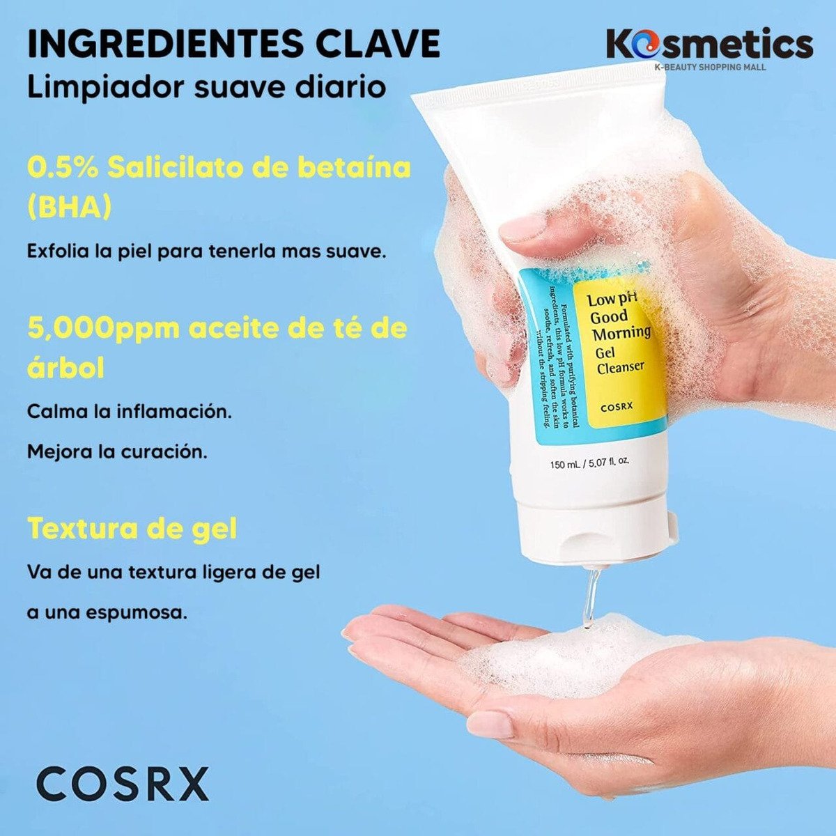 Cosrx Gel Limpiador Con Ph Bajo Good Morning 150ml Original - Image 3