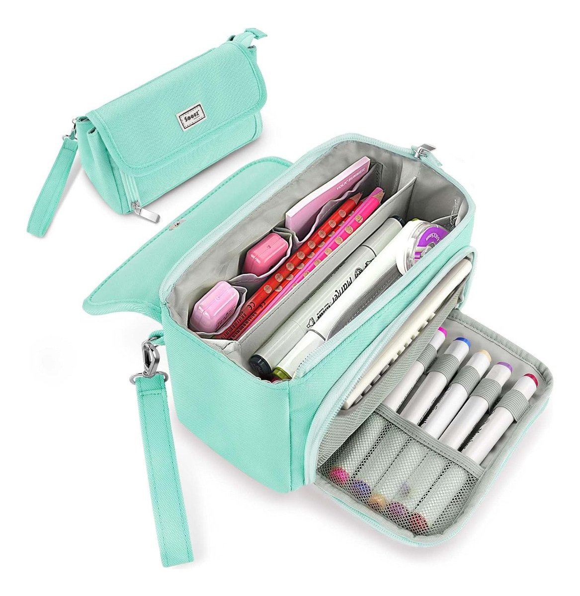 Sooez - Estuche Grande Para Lápices Con 3 Compartimentos - Image 11