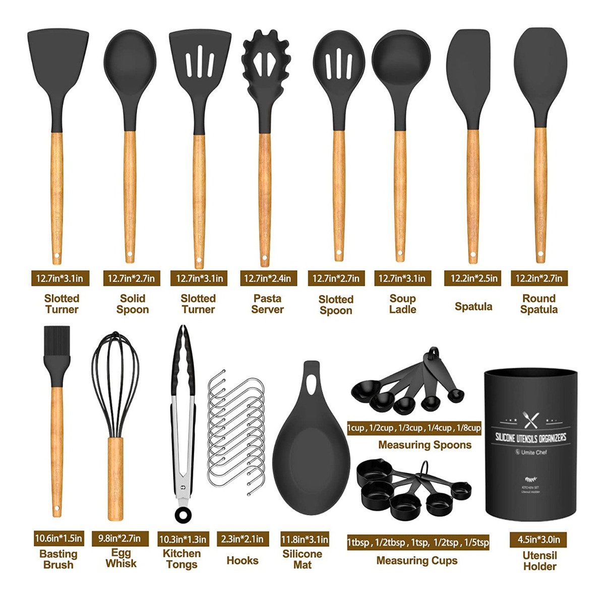 Juego De Utensilios Cocina, Silicona Antiadherente, 33 Pzas - Image 6