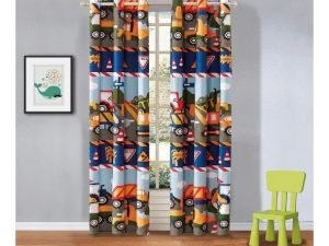 Linen Plus Juego De Cortina Construcción De Niño Dos Piezas