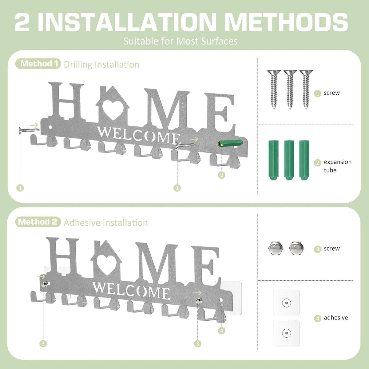 Homebros Soporte Para Llaves De Pared Con 6 Ganchos - Image 6