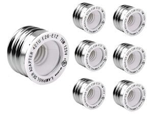 Jackyled Adaptador Socket E26/e27 A E12 Pack De 6 Piezas