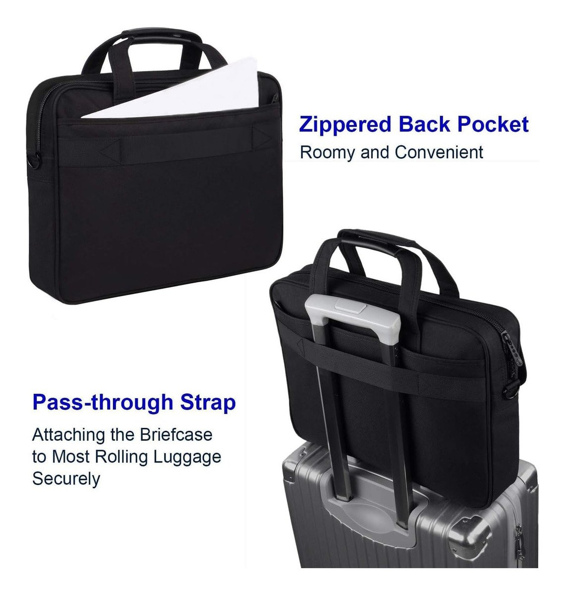 Bolso Para Portátil Maletín De Negocios Color Negro 39.6 Cm - Image 3