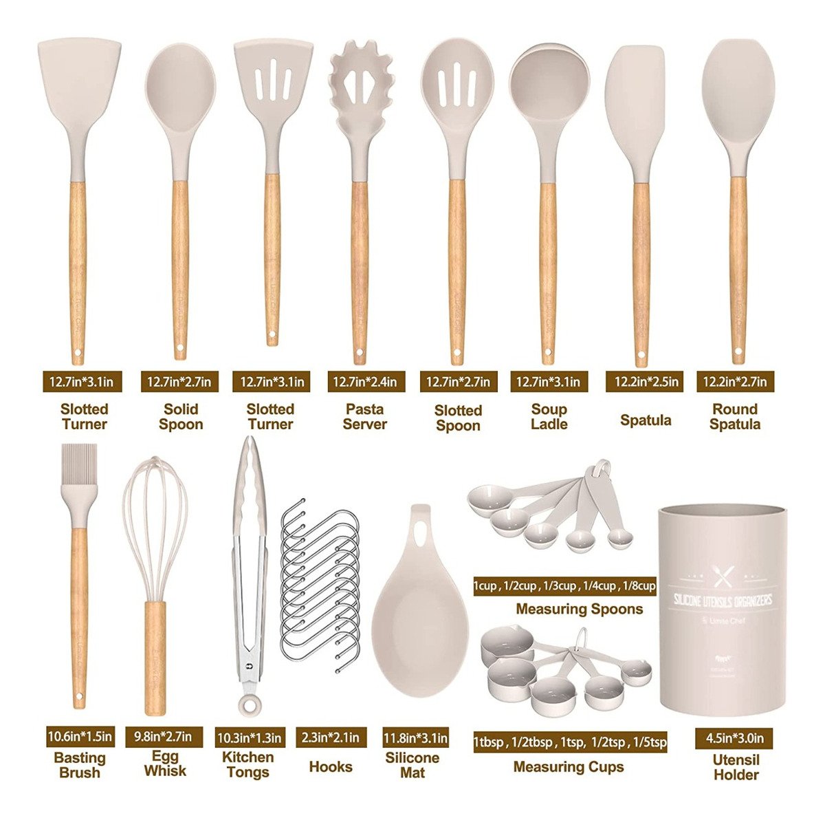 Juego De Utensilios Cocina, Silicona Antiadherente, 33 Pzas - Image 13