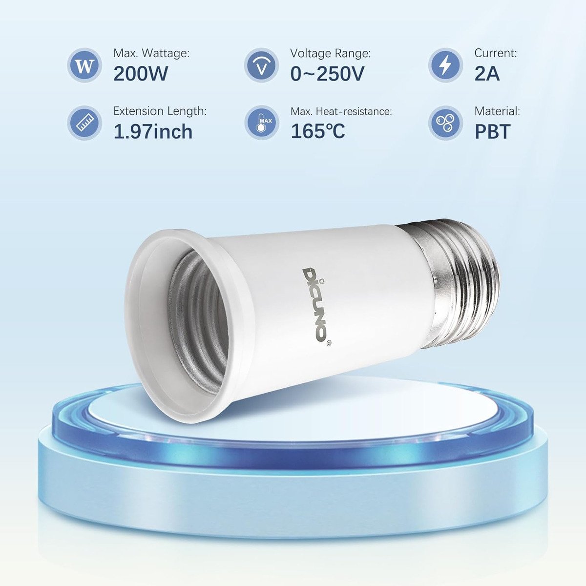 Dicuno - Adaptador De Bombilla Base Media Estándar E26 A E26 - Image 3