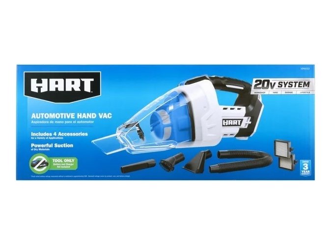 Hart Aspiradora Automotriz Inalámbrica, Sin Batería Color Blanco Y Negro - Image 3