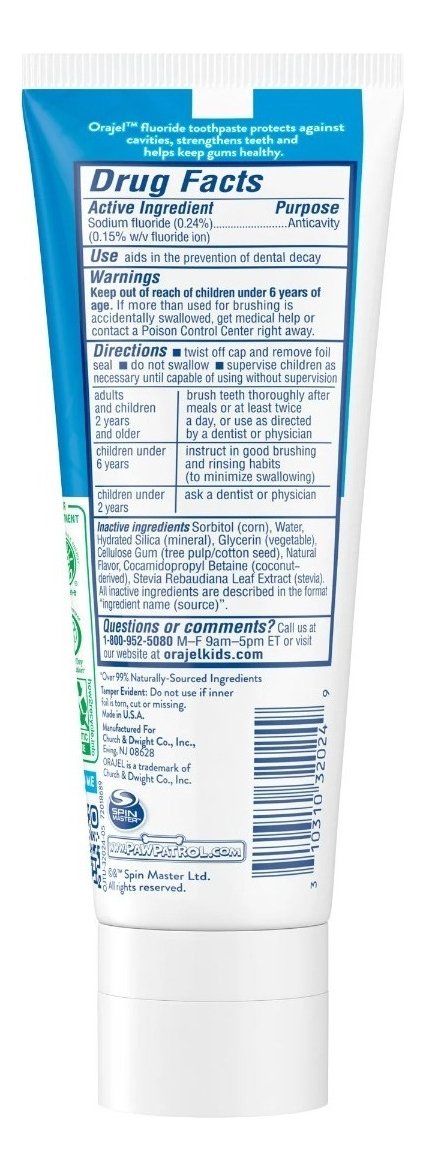 Orajel Pasta Paw Patrol Anticaries, Burbuja Frutal 119g - Image 2