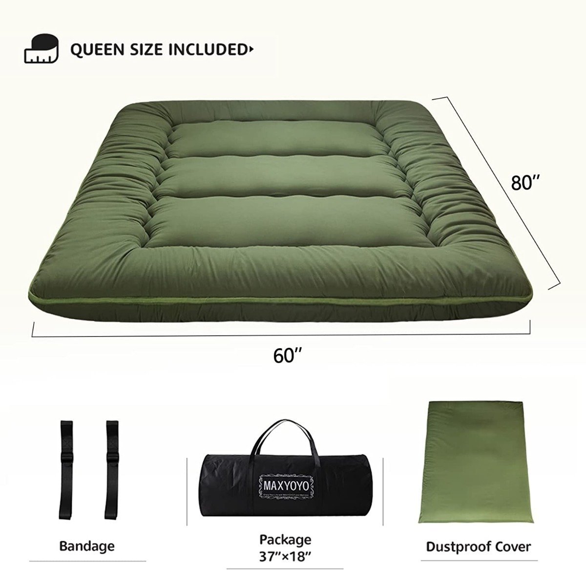 Futón Maxyoyo 2 Cuerpos Colchón Sofá Cama Japonés Queen - Image 4