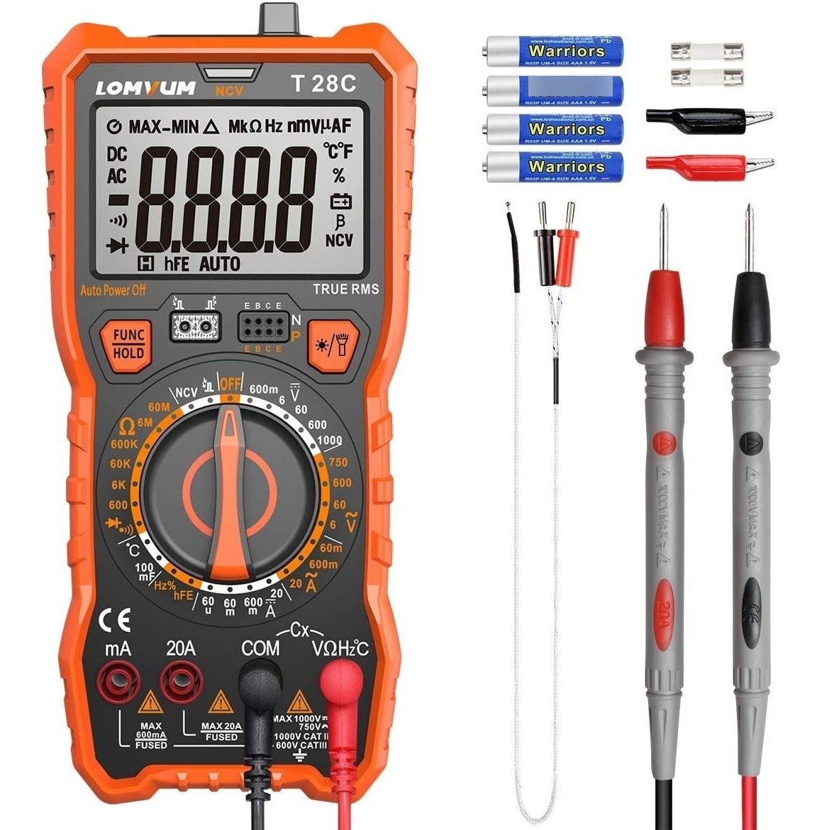 Multímetro Digita Lomvum T28c Prueba Eléctrico Ac/dc Amp Ohm - Image 2