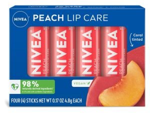 Nivea Lip Care Balsamo Labial De Durazno Pack 4